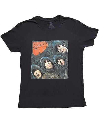 The Beatles Rubber Soul Album Cotton T-shirt - Black