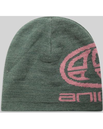 Animal Reversible Beanie Stretch Soft Headwear Casual Knitted Hat - Green