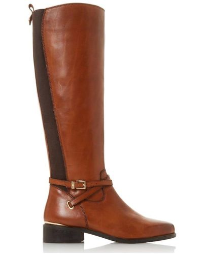 Dune 'true' Leather Knee High Boots - Brown