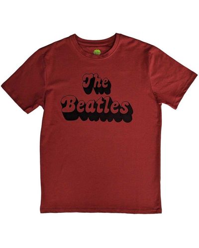 The Beatles Shadow Logo T-shirt - Red