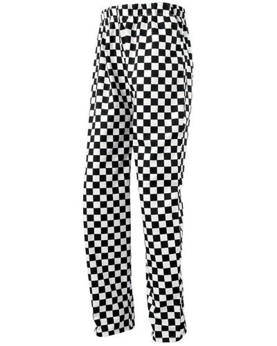 PREMIER Essential Checked Chef Trousers - White