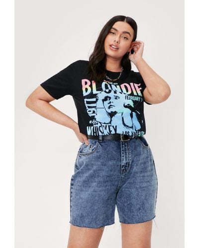 Nasty Gal Plus Size Blondie 1977 Graphic Band T-shirt - Blue