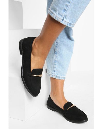 Boohoo Knot Bar Detail Immy Loafers - Blue