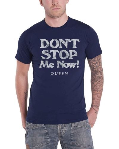 Queen Dont Stop Me Now T Shirt - Blue