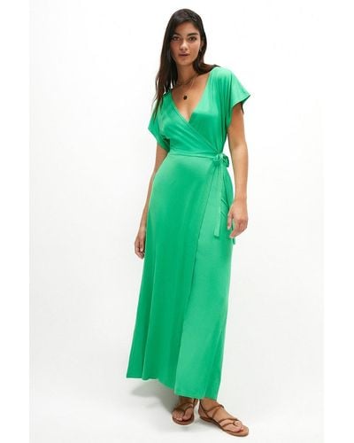 Coast Jersey Wrap Maxi Dress - Green