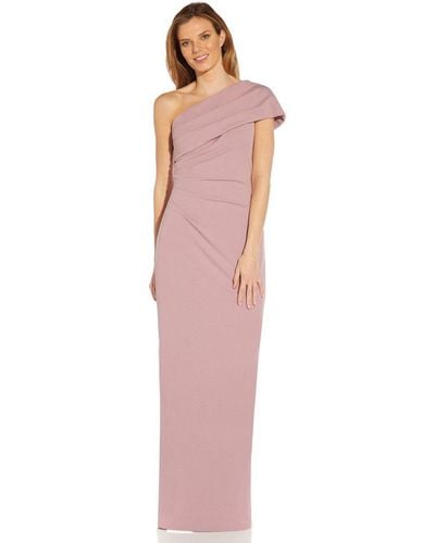 Adrianna Papell Knit Crepe One Shoulder Dress - Pink