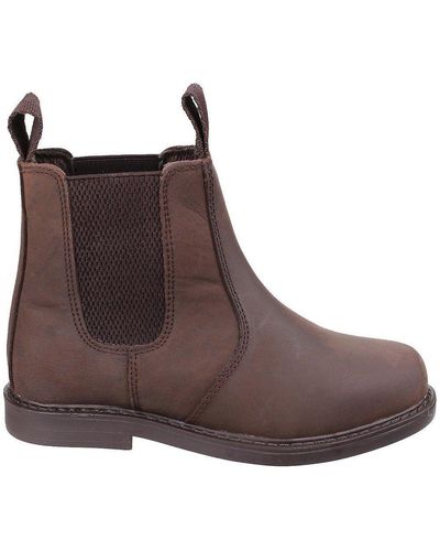 Amblers Pull On Leather Ankle Boots - Brown