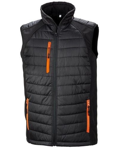 Result Headwear Black Compass Padded Soft Shell Gilet