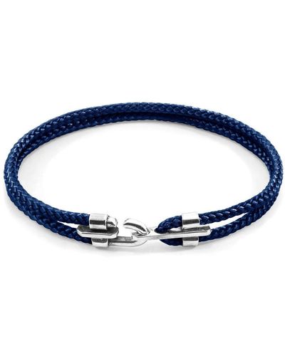 Anchor and Crew Canterbury Silver And Rope Bracelet - Blue