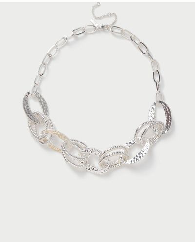 Wallis Silver Ring Necklace - White