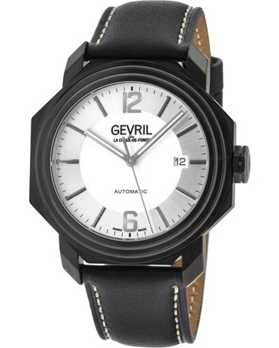 Gevril Canal Street Swiss Automatic Sellita Sw200 Watch - Black