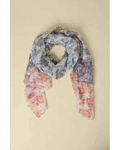 Oasis Paisley Boarder Lightweight Scarf - Natural