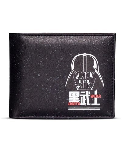 Star Wars Darth Vadar With All-over Galaxy Print Bi-fold Wallet, Male, Black (mw335827stw)