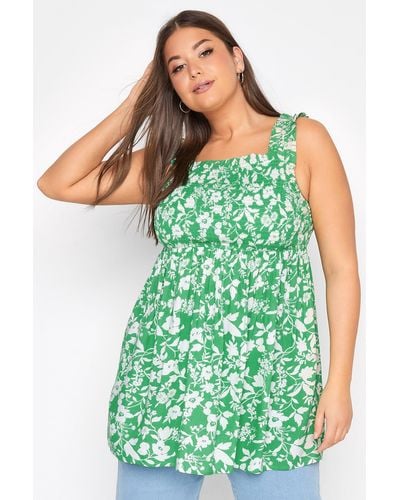 Yours Floral Vest Top - Green
