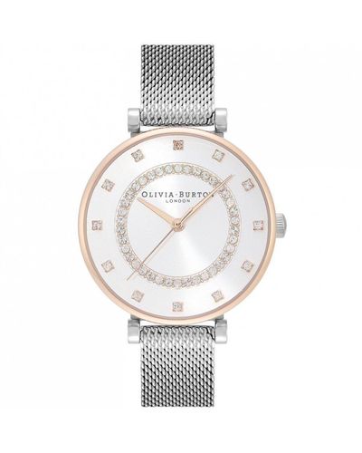 Olivia Burton T-bar Stainless Steel Fashion Analogue Quartz Watch - 24000004 - White