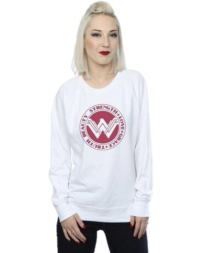 Dc Comics Wonder Woman Beauty Strength Love Sweatshirt - White