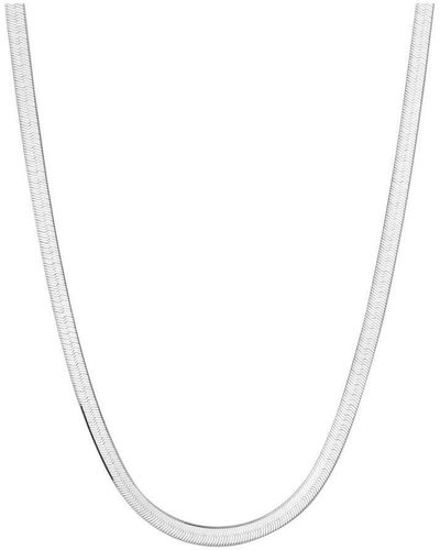 Simply Silver Sterling Silver 925 Flat Snake Chain Necklace - White