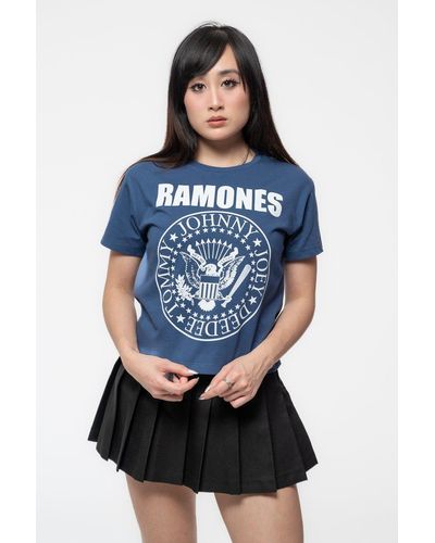 Ramones Presidential Seal Crop Top - Blue