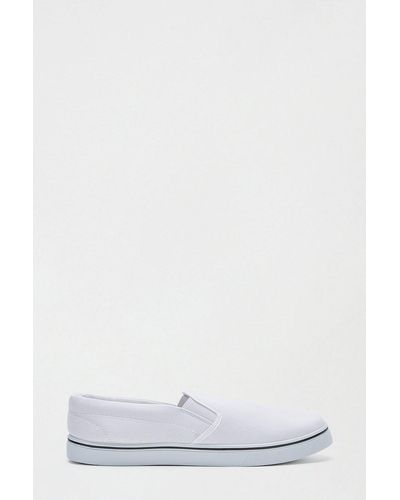 Burton Canvas Slip On Court Shoes - White