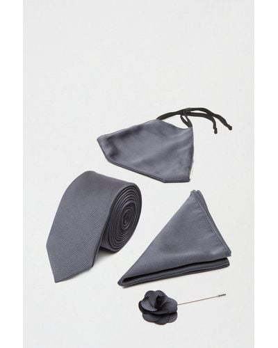 Burton Dark Grey Set With Mask - Blue