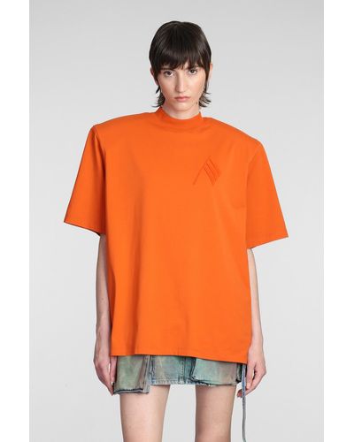 The Attico Kilie T-shirt In Orange Cotton