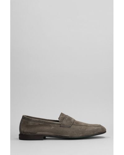 Green George Loafers In Taupe Suede - Gray