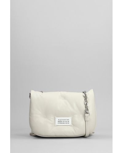 Maison Margiela Glam Slam Shoulder Bag In White Leather - Natural