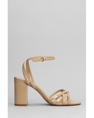 SCHUTZ SHOES Sandals In Beige Patent Leather - Natural