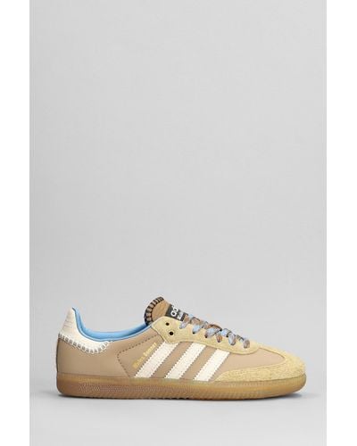 adidas Wb Samba Sneakers In Gray Suede And Fabric