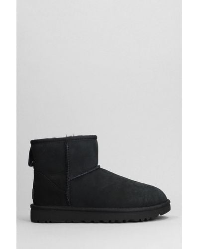 UGG Classic Mini Suede And Shearling Ankle Boots - Black