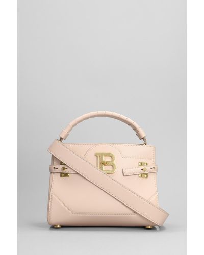 Balmain B Buzz 22 Hand Bag In Rose-pink Leather - Natural