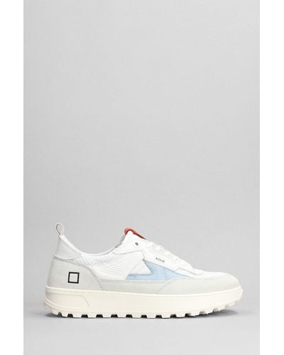 Date Kdue Sneakers In White Leather And Fabric
