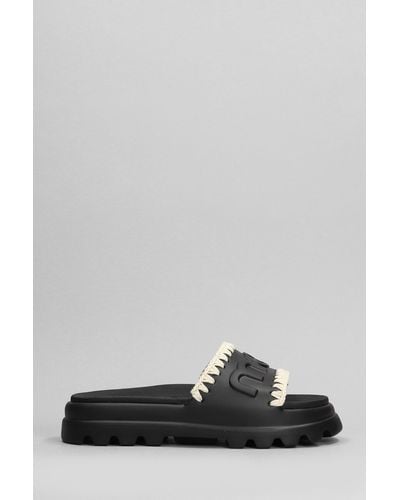 Mou Eva Onepiece Flats In Black Rubber/plasic - Gray