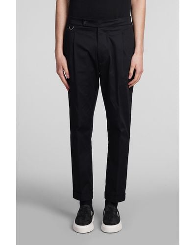Low Brand Riviera Pants In Black Cotton