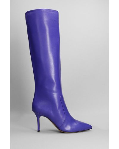 The Seller High Heels Boots In Viola Leather - Purple