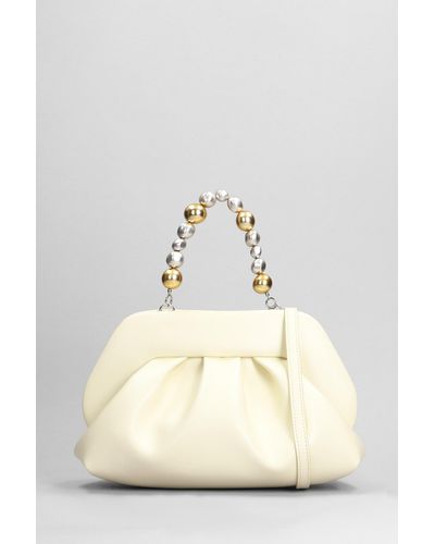 THEMOIRÈ Tia Apple Beads Clutch In Beige Faux Leather - Natural
