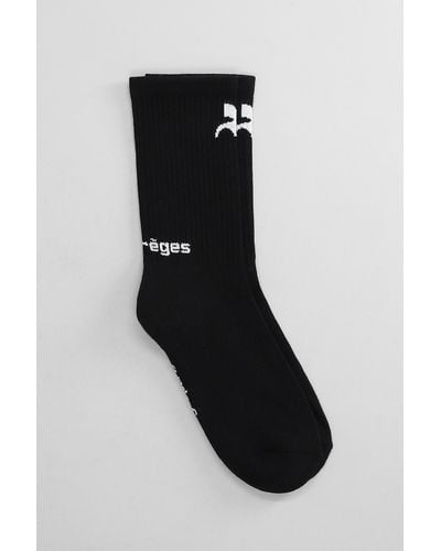 Courreges Socks In Black Cotton
