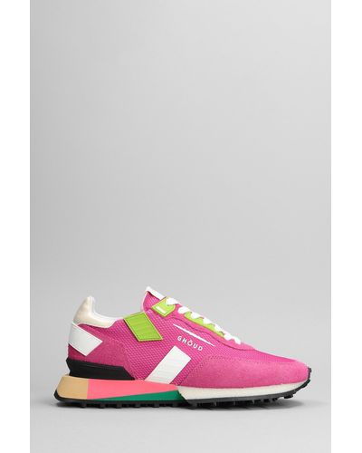GHŌUD Rush G Sneakers In Fuxia Suede And Fabric - Pink