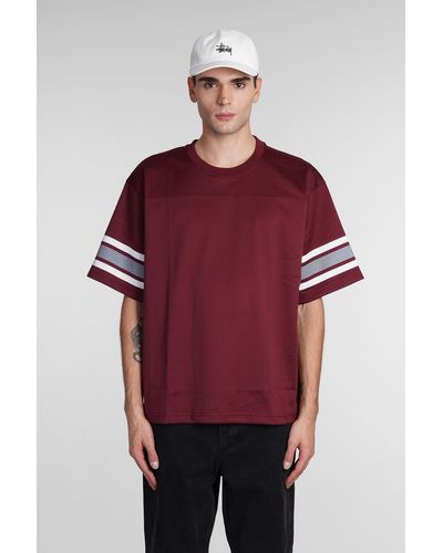 Stussy T-Shirt in Poliestere Bordeaux - Rosso