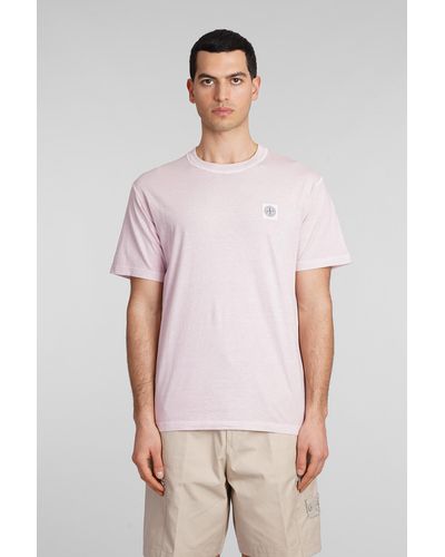 Stone Island T-Shirt in Cotone Rosa - Multicolore