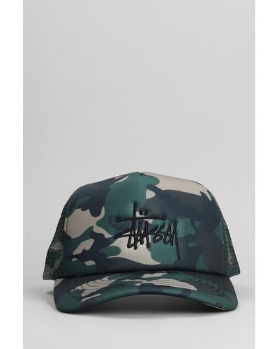 Stussy Hats In Camouflage Polyester - Green