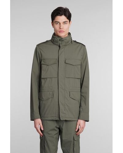 Aspesi Giub. Minifield Cot Casual Jacket In Green Cotton