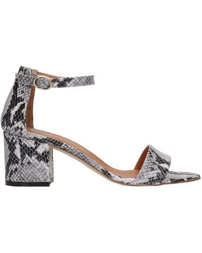 Via Roma 15 Sandals In Python Print Leather - Multicolor