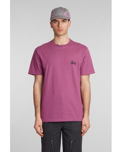 Stussy T-shirt In Bordeaux Cotton - Purple