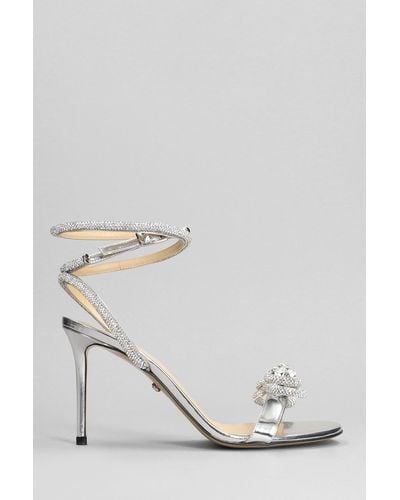 Mach & Mach Sandals In Silver Leather - Multicolor