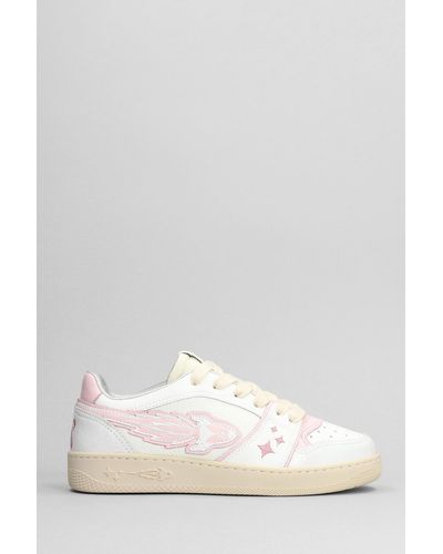 ENTERPRISE JAPAN Sneakers In White Leather - Pink