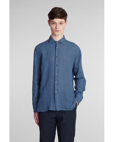 120 Shirt In Blue Linen