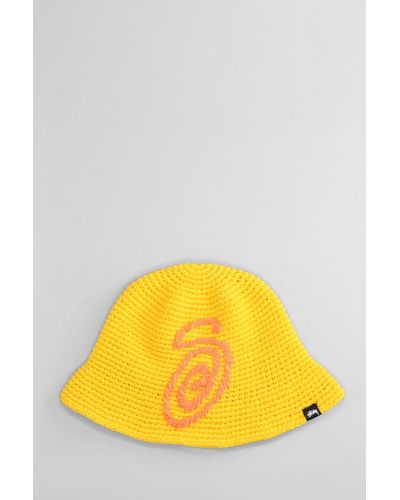 Stussy Hats In Yellow Acrylic