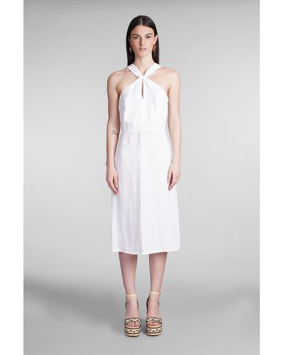 120 Dress In White Linen