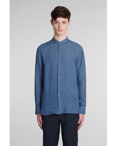 120 Shirt In Blue Linen